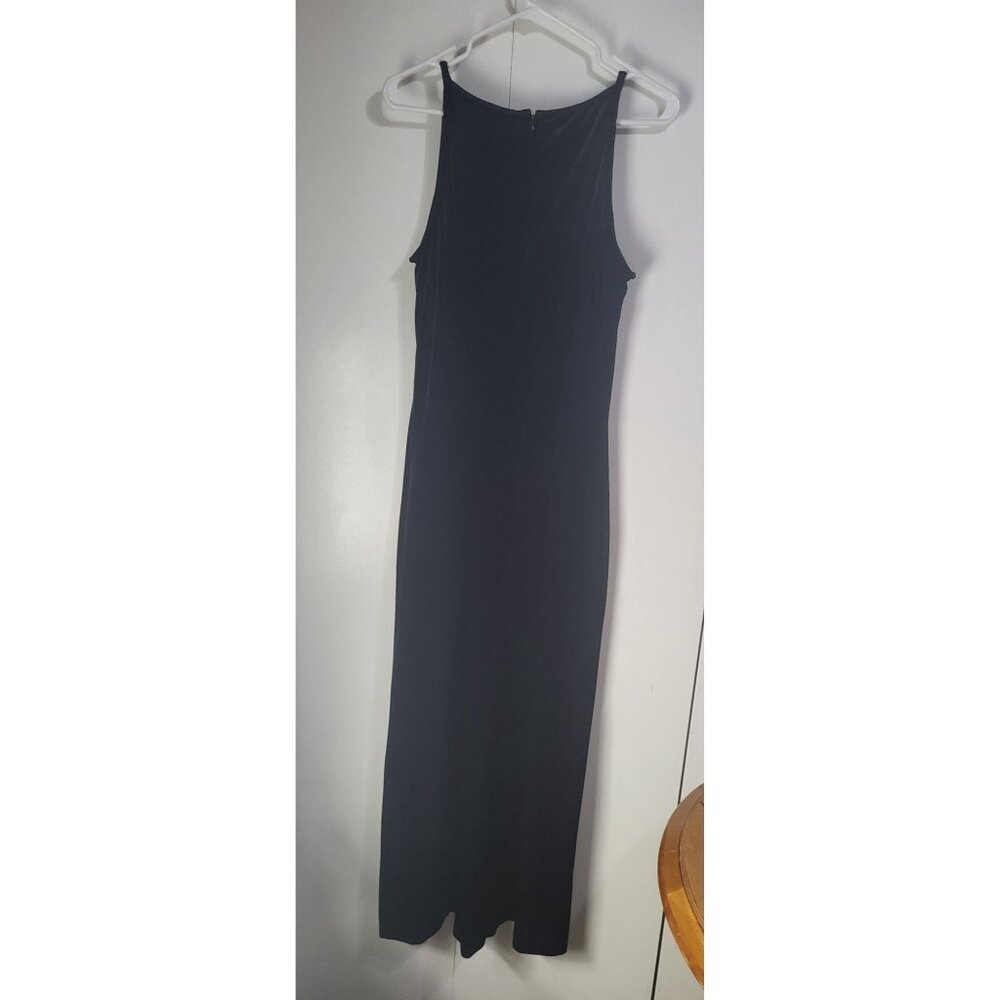 Jessica McClintock Gunne Sax VTG 11/12 Long Black Dress Goth Prom Velvet Formal - Picture 3 of 9